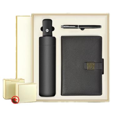 China 2021 Agriculture Gifts Graduation Gifts Business Customized LOGO Gifts Umbrella Set Promotional Notebook Set Thermos Set for sale