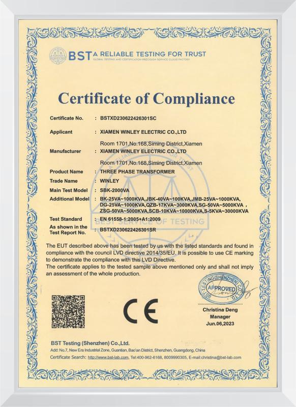 CE - Xiamen Winley Electric Co.,Ltd