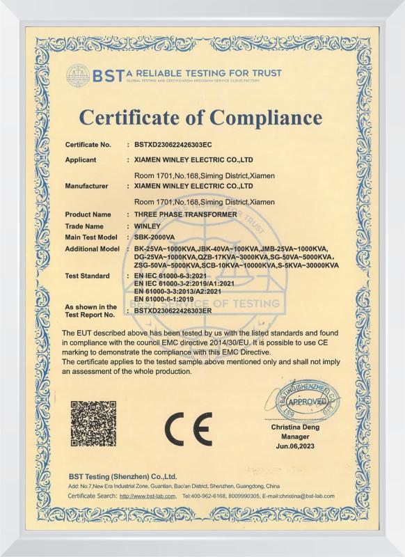 CE - Xiamen Winley Electric Co.,Ltd