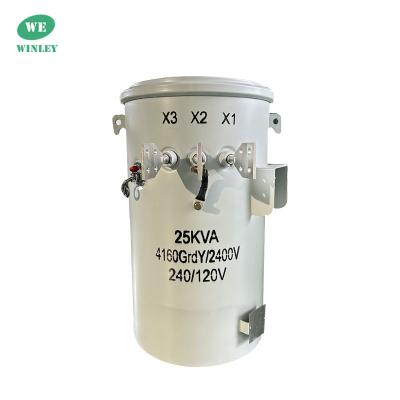 China 25Kva Single Phase Pole Mounted Distribution Transformer Oil Immersed 100Hz 4160V to 120V for sale