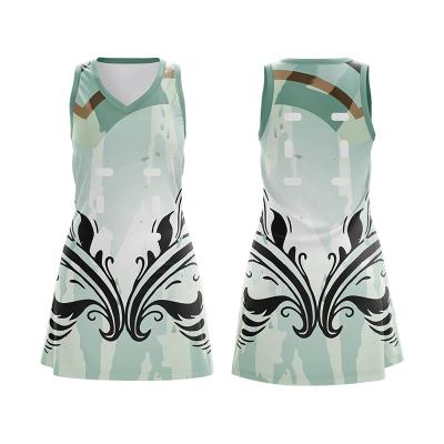 China Shirts & Completes Quick Dry Fabric Wholesale Custom Digital Printing Sublimation Women's Tennis Dress Netball Uniform for sale