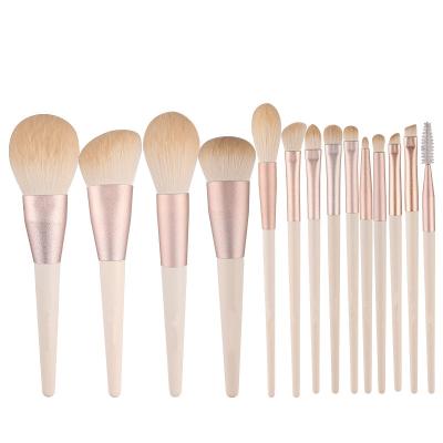 China Angular Blush High Quality Cosmetic 14pcs Set Brush For Makeup Tools With Soft PBT Hair for sale