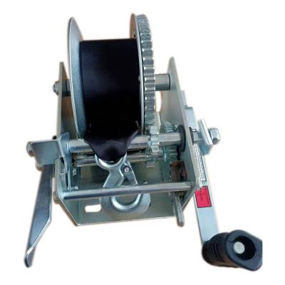 China Heavy Duty Used Two Speed Trailer Truck Trailer Winch Hand Winch 3200LB/1450kg With Strap For Trailer Boat for sale