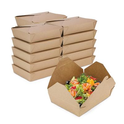 China Recycled Materials Wholesale Recyclable Disposable Microwave Oven Paper Lunch Box Cardboard Lunch Box Brown Cardboard for sale