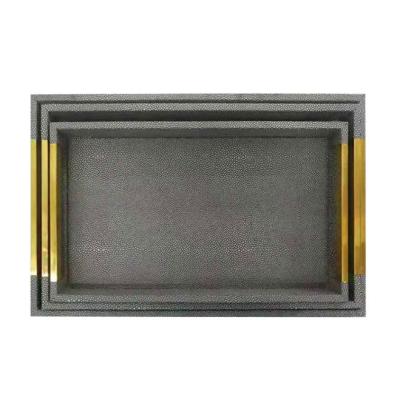 China Creative Storage Tray Black Square Home Decoration Modern Viable Living Room Porch TV Cabinet Ornaments Coffee Table Tray for sale