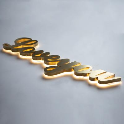 China Custom Buildings Dropshipping LED Sign Company Sign Brushed stainless steel backled led sign board for sale