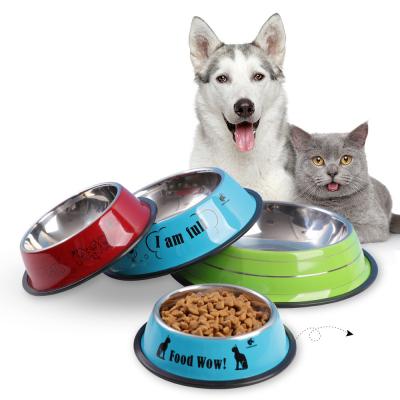 China Stainless Steel Pet Cat Dog Bowls Feeders Customized Sublimation Non-Slip LCD Display NO for sale