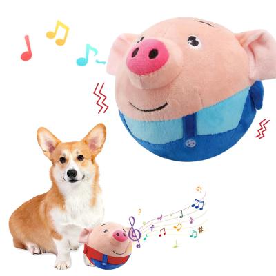 China Dog Plush Toy Funny Pig Electronic Interactive Pet Bouncing Balls Active Moving Squeaky for sale