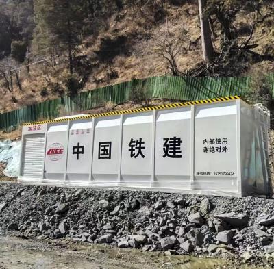 China Estación de combustible portátil en contenedores con bomba Estación de combustible portátil horizontal en venta