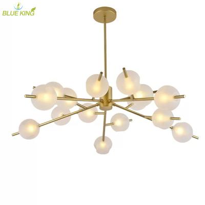 China Modern Home Restaurant Indoor Traditional G9 Led Blown Glass White Chandelier For Dining Room Hotel Project Lights Ceiling Lamp for sale