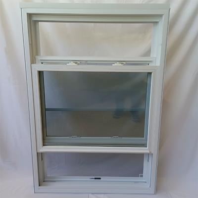Китай Двойная подвешенная белая виниловая окна с экраном UPVC рамы и стеклянные панели продается