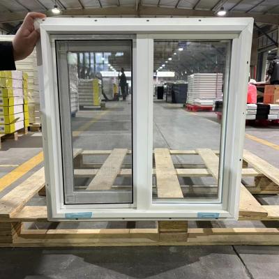 China Made-to-Measure UPVC Sliding Windows Woodgrain/White Two-Tone Customizable Colors & Sizes Built-in Screen OEM Manufacturer for sale