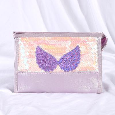China Fashion Customized Tote Bag PU Leather Pouch Make Up Cosmetic Bag Pouch Hologram Grab Cosmetic Bags With Clear Zipper for sale