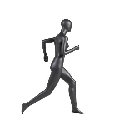 China Full Body Sports Mannequin Display Fiberglass Running Clothing Stand Female Model for sale