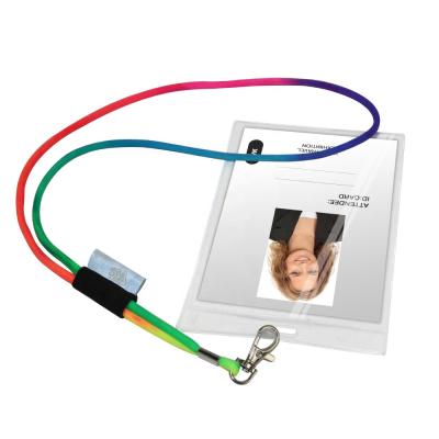 China New Luxury Round Style Rainbow Badge Lanyard With Reflective Label for sale