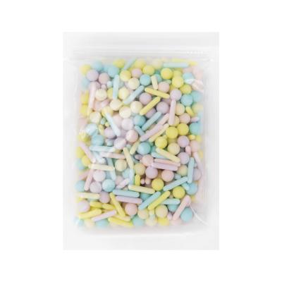 China Baking Decorations 238g Transparent Bag Morandi Color Frosted Color Beads Sticks Multicolor Mixed Sugar Needle Sugar Beads for sale
