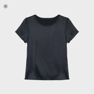 China 14mm/16MM/19MM/22MM/30MM Men's Basic T-shirt Crewneck T-shirt Classic Style Silk Shirt Basic 100% Silk Women's Top Silk Shirt for sale