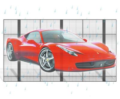 China 3D Adhesive LED Transparent Film Screen Full Color Transparent Glass LED Screen for sale