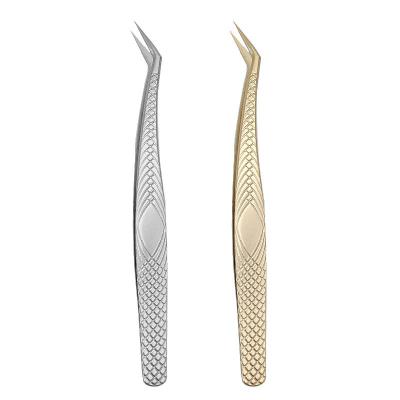 China Durable Customized Eyelash Extension Tweezers Quality Beauty Makeup Eyebrow Clip Stainless Steel Lash Tweezer for sale