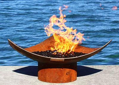 China Moderne Feuer-Stahlschüsseln Corten im Freien, große Höhe der Metallfeuer-Gruben-50cm zu verkaufen
