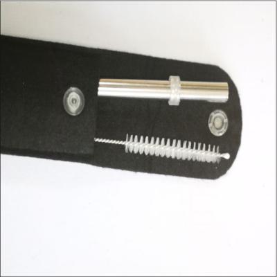 China Sustainable Washable Stainless Steel Drinking Straw Pack With A Cleaning Brush for sale