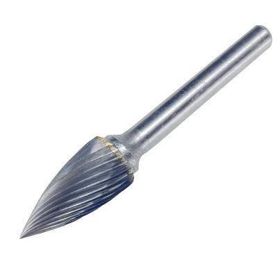 China Wolfram carbide(WC) Wolfburrs Arc with Pointed Top Type G tungsten carbide burr 1/4 shank for sale