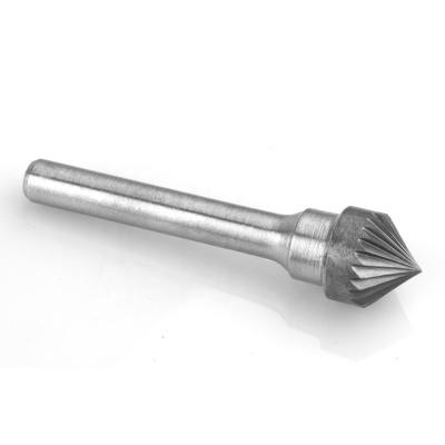 China Wolfram carbide(WC) Wolf's fang High Quality 90 degrees Taper Type K carbide burr set die grinder bits for sale