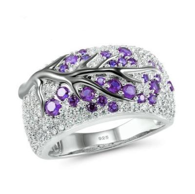 China 2019 FASHIONABLE New Gold Plated Color-separated Twig Pair Creative Inlaid Diamond Ring for sale