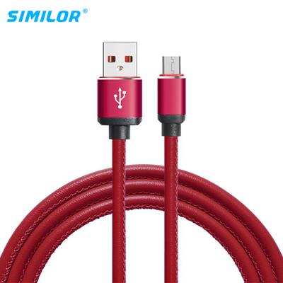 China High Speed Transmission Leather Material Cable Mini Data Camera Phone USB Cable 3m Charging Cable for sale