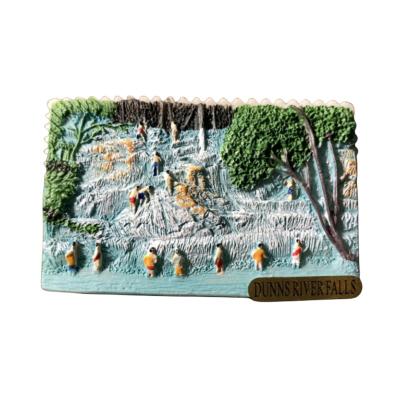 China Jamaica Tang En River Waterfall 3D Resin Decoration Craft Memorial Fridge Magnet Handmade Creative Tourism Landscape Painting for sale