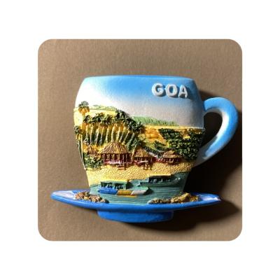 China India Goa Coastal Tourism Message Coastal Tourism Post Handmade 3D Painting Craft Gift Commemorative Creative Fridge Magnets for sale