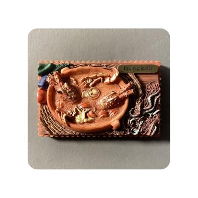 China Bangkok's Creative Winter Yin Gong Tourism Commemoration Handmade Custom Made Thailand Painted Decorative Craft Fridge Magnets for sale