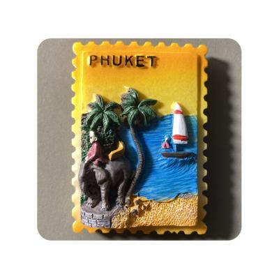 China Custom Thailand Phuket Island Souvenir Creative Resin Painted 3D Home Decoration Opens Fridge Magnets for sale