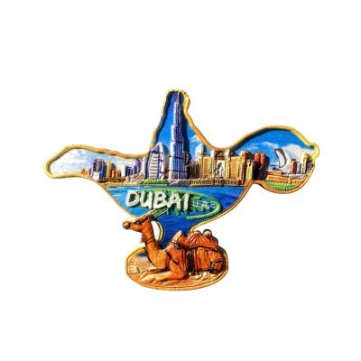 China Promotional Handmade Advertising Dubai Landmark 3D Landscape Decoration Opens Souvenir Tourism Collection Gift Fridge Magnets for sale