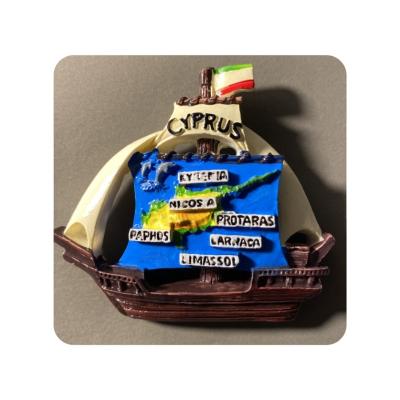 China Cyprus Handmade Tourism Map Commemorative Creative Navigation Resin Colored Decoration Opens Gift Fridge Magnets for sale