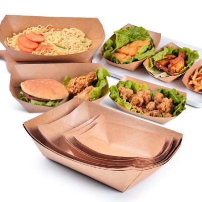 China Recyclable Carnival Durable Coated Paperboard Basket Grease Resistant 3 Lb Concession Stand Treats Hot Dogs Ice Cream Paper Food Trays for sale