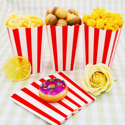 China Recyclable Custom disposable printed popcorn paper packaging box for cinema Disposable customer printed paper popcorn bucket paper popcorn for sale