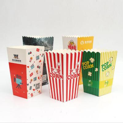 China Recyclable Custom Print Logo White Paper Boxes Food Containers For Popcorn Chicken Biodegradable Disposable Popcorn Bucket Snacks Box for sale