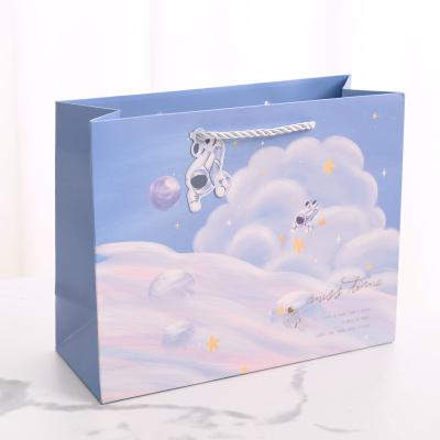 China Recyclable Kraft Paper Shopping Christmas Gift Wrap Bags for Favors Grocery Retail Party Birthday Shopping Business Craft Merchandise Bag for sale
