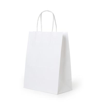 China Recyclable Disposable kraft paper bag custom printed logo white food carrier packing brown paper bags for food takeaway for sale