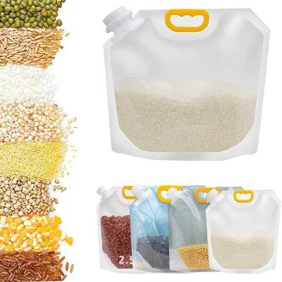 China Moisture Proof Portable Folding Water Bag Liquid Outdoor Transparent Beer Drinking Juice Drink Clear Spout Pouch Plastic Bag for sale