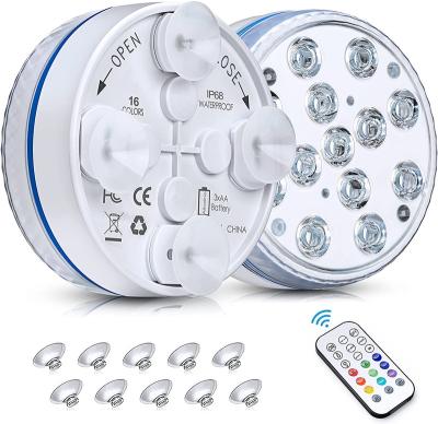 China Residential High Brightness 3AAA IP68 Submersible Waterproof 13LED Portable Pool Light with Remote Cups for Party Fishtank Tub Garden for sale