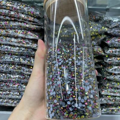 China Environment Inspection wholesale crystal flat back rhinestone SS10 12 hot fix rhinestones bulk ab for sale