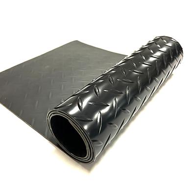 China Rollas de suelo de garaje de caucho negro de 1,22 m de ancho Rollas de suelo de gimnasio de caucho de 4 mm de grosor en venta