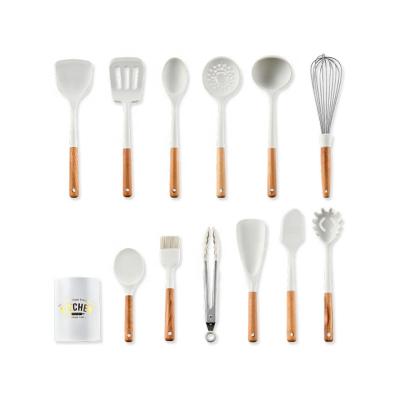 China Sustainable Cross Border Silicone Spatula Soup Spoon 12 Piece Set Non Stick Pan Silicone Spatula Food Grade Silicone Kitchenware Set for sale