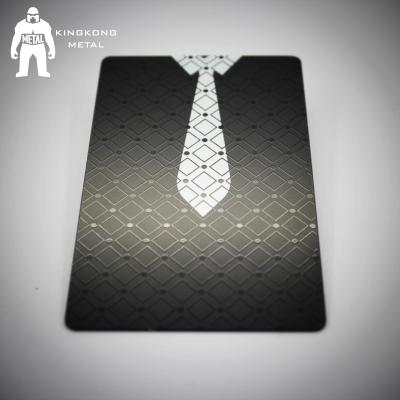 China Sheet Elite Vip Matte Black Metal Business Cards , Personalised Black White Gold Business Cards for sale