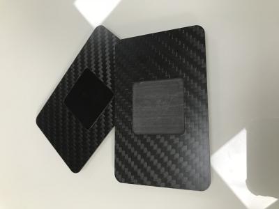 China Matte Black Carbon Fiber Business Cards With NFC 13.56MHz Chip CR80 85x54mm for sale