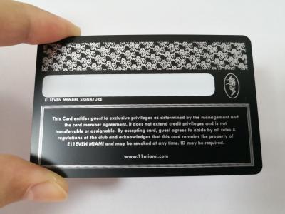China 0.5mm Luxury Matte Black Metal Business Cards Carbon Fiber Patterned for sale