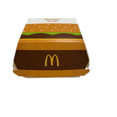 China Fast Food Takeaway Eco-Friendly Kraft Burger Box with Customized Design and Paperboard Liner type for sale