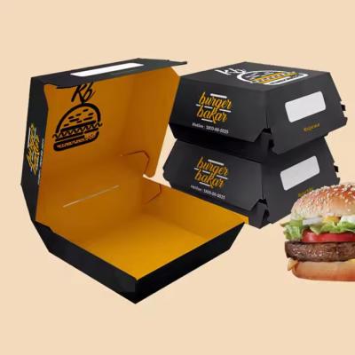 China eco-friendly custom printed logo biodegradable food takeaway burger box restaurant container for sale